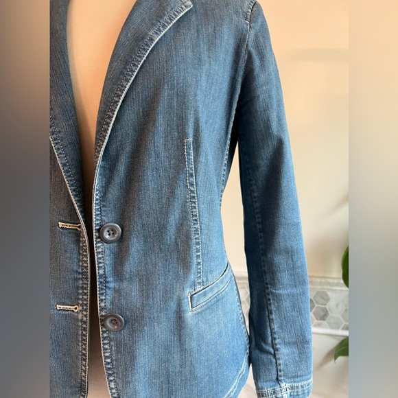 J Jill Long Sleeves Blue Denim Jacket Sz XS/S - Picture 2 of 10